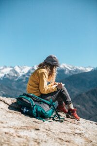 woman with backpack