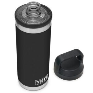 Black Yeti Rambler 18 water bottle cap opened